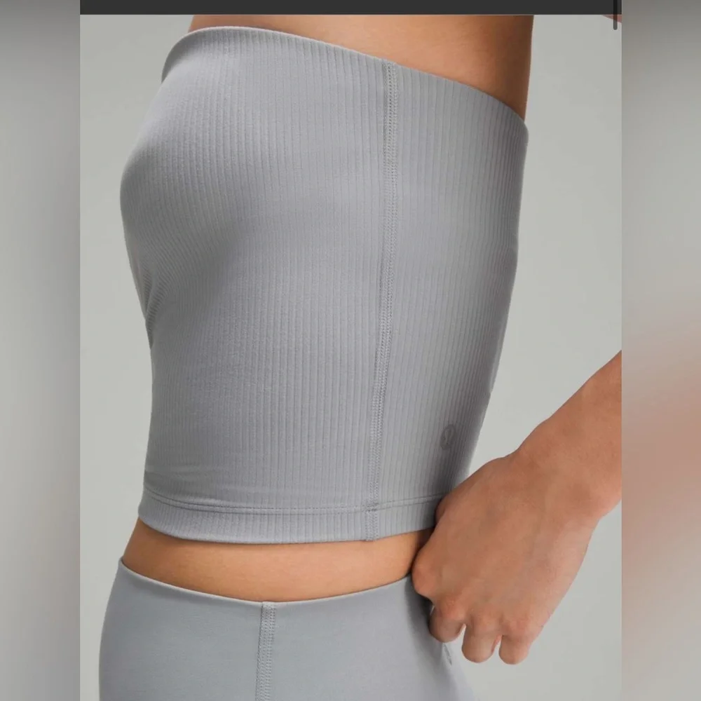 Lululemon Ribbed Nulu Asymmetrical Yoga Tank Top Rhino Grey 2 NWT